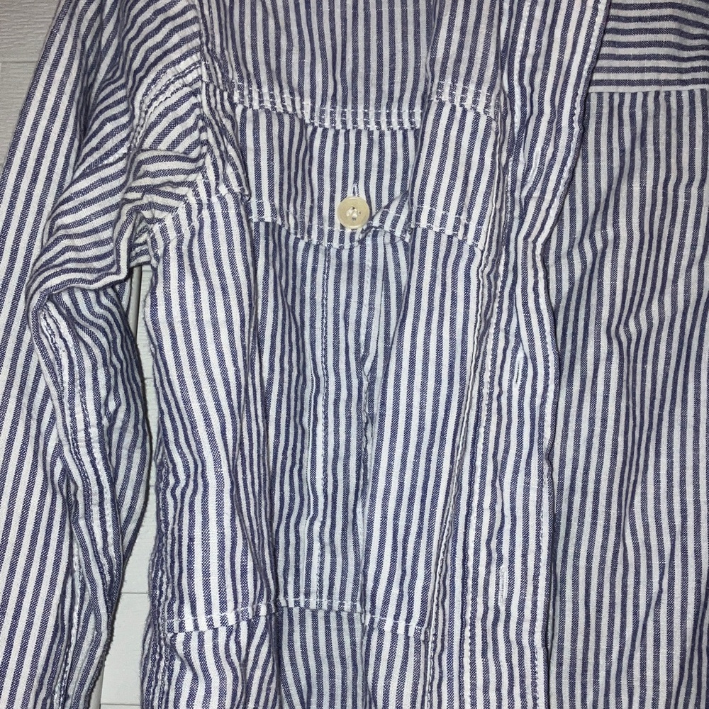 J. Crew Blue Striped Shirt - Picture 3 of 6